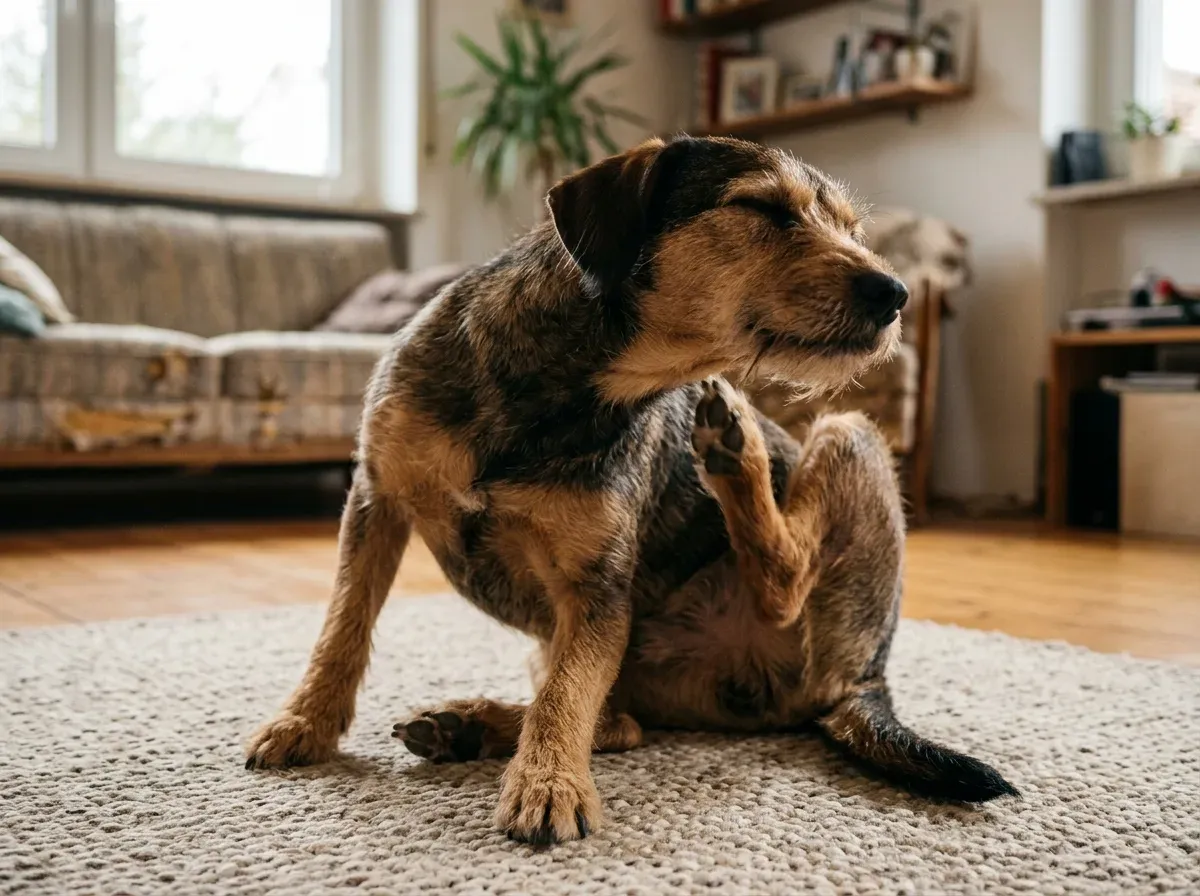 Az állat gyakori vakarózása, harapdálása